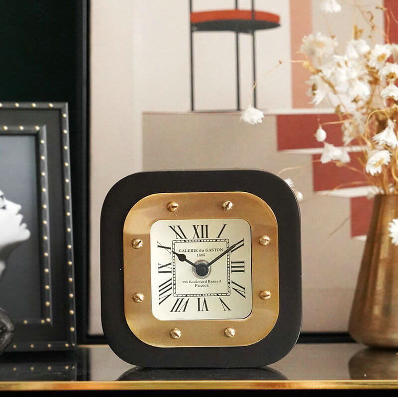 Retro Table Clocks Awesome Classical Design Desktop Metal Square Clock -  Warmly Life